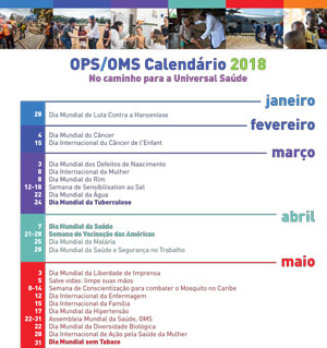 OPS/OMS Calendário 2018 No caminho para a Universal Saúde