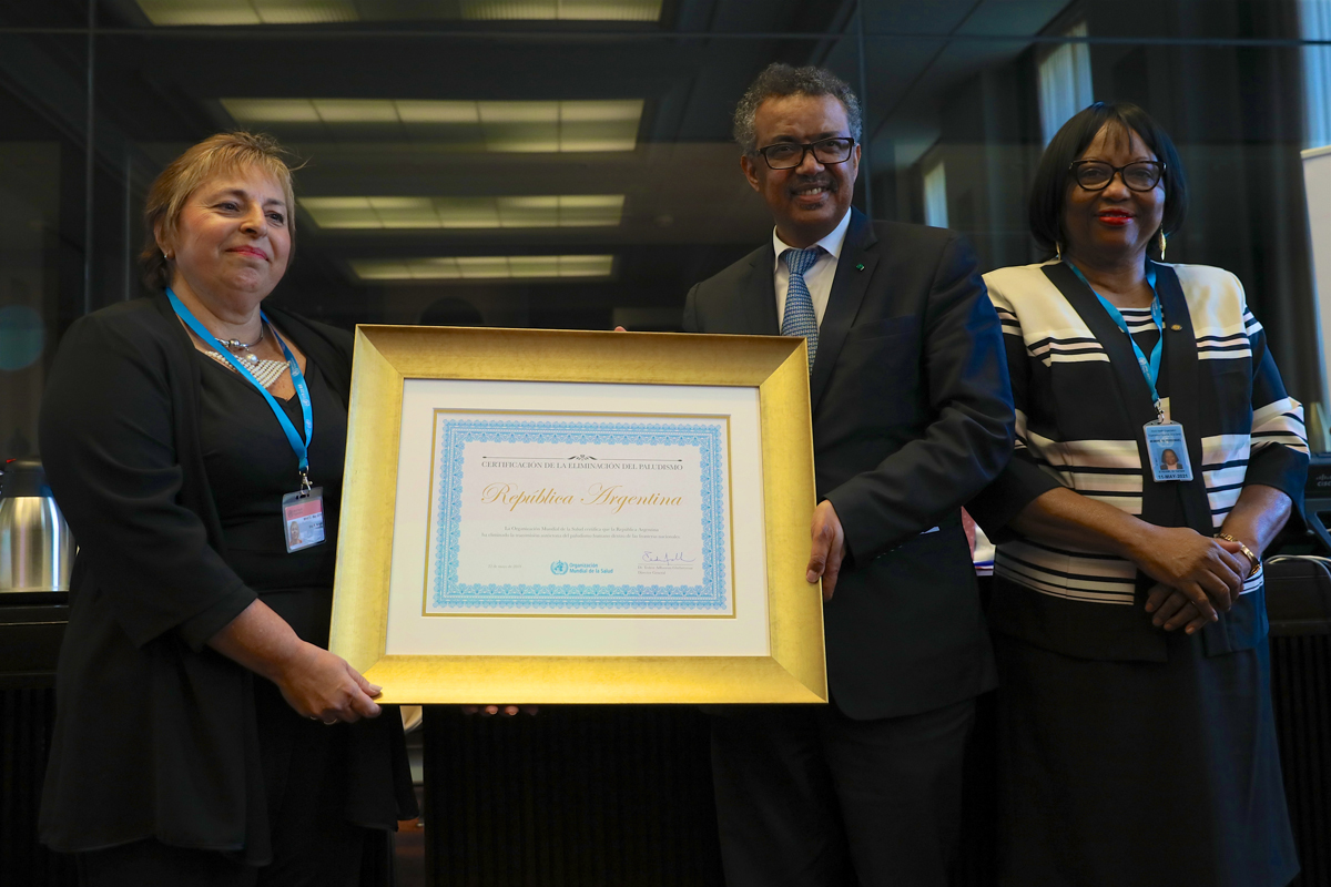 Argentina received award from WHO for being malaria free