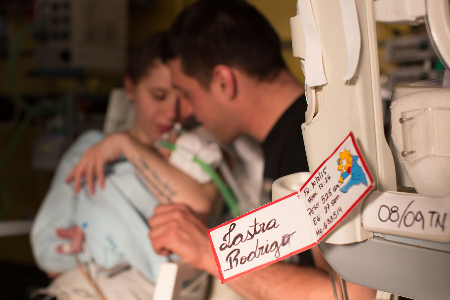 Pareja con bebé prematuro, Argentina
