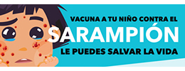 Poster: Vacuna a tu niño contra el sarampión