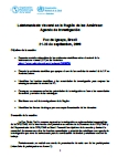 Leishmaniasis visceral en la Región de las Américas: Agenda de Investigación Foz de Iguaçu, Brasil; 2009 (En inglés)