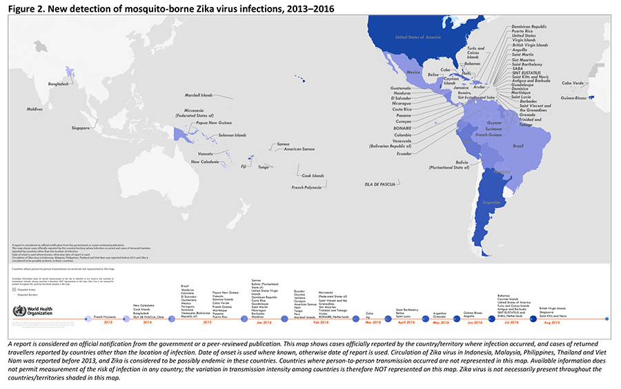 Distribution of Zika virus