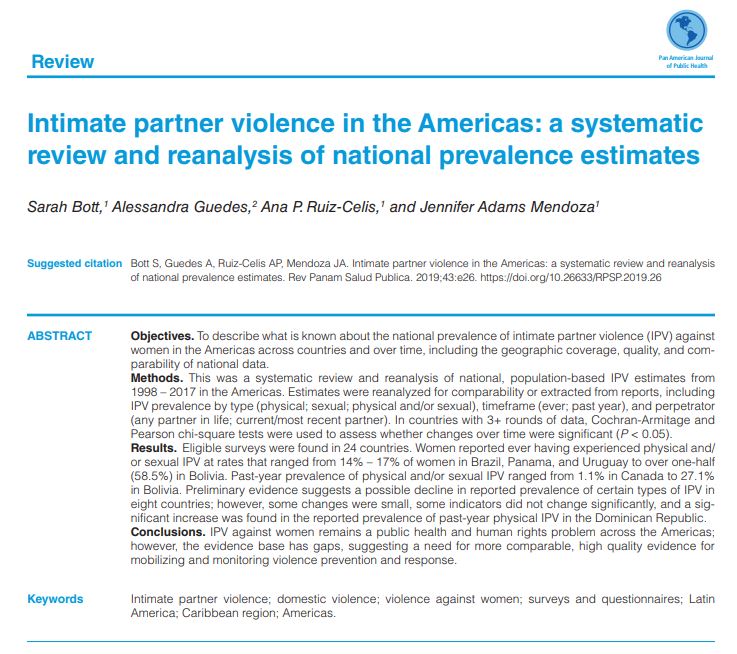 Intimate partner violence in the Americas PAHOJournal EN 2019