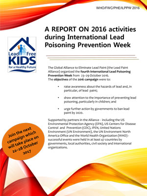 A REPORT ON 2016 activities during International Lead Poisoning Prevention Week