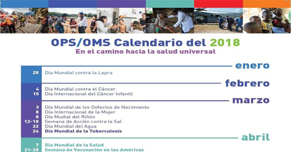 Opsoms Paraguay Conozca El Calendario 2018 De Días Mundiales De La Salud 3790